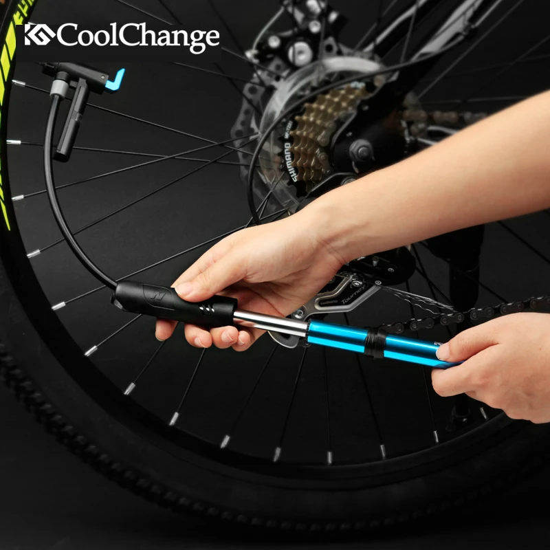 CoolChange 130 PSI Portable Bicycle Pump Mini Hose Air Bike Pump With