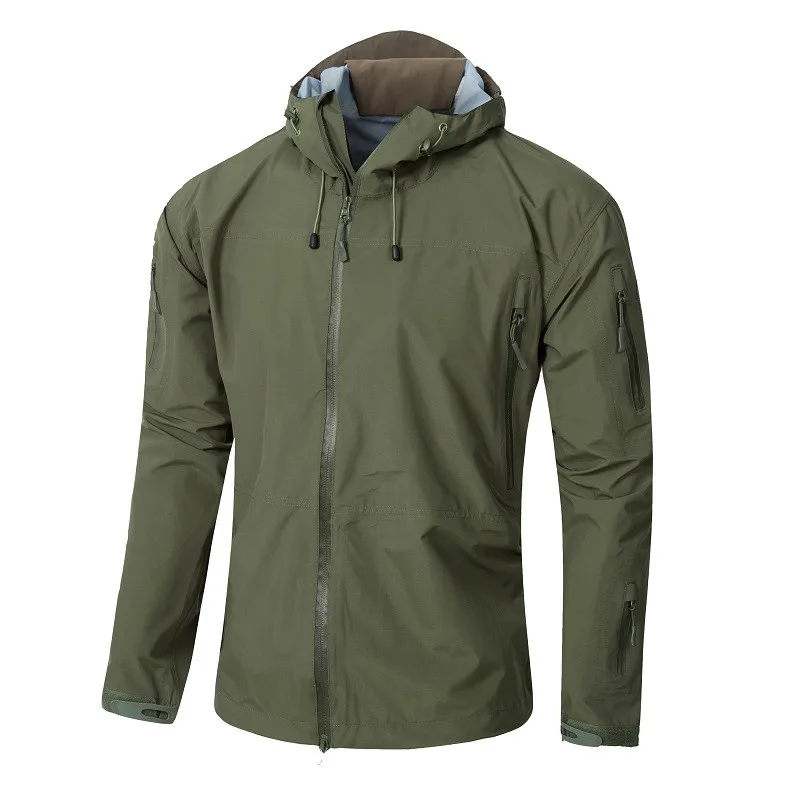 Beste Outdoor Waterdichte Harde Shell Militaire Tactische Jas Mannen Camouflage Hooded Hardshell Dunne Druk Lijm Windjack Jas Tops