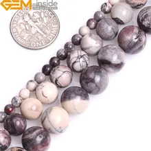 4 мм 8 мм 10 мм круглый натуральный коричневый фарфор яшма бусины DIY свободные бусины для изготовления ювелирных изделий прядь 15 дюймов