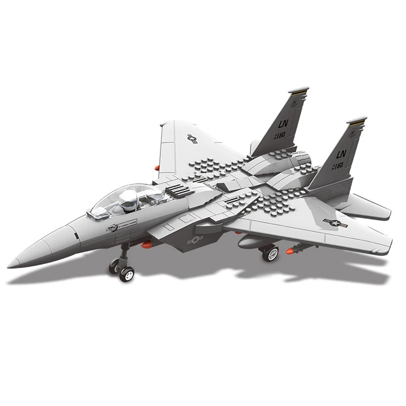 

Pandadomik Large Size Military Eagle Fighter Building Toy Bricks Blocks Plane Model toy Constructor Toys for Boys Gifts