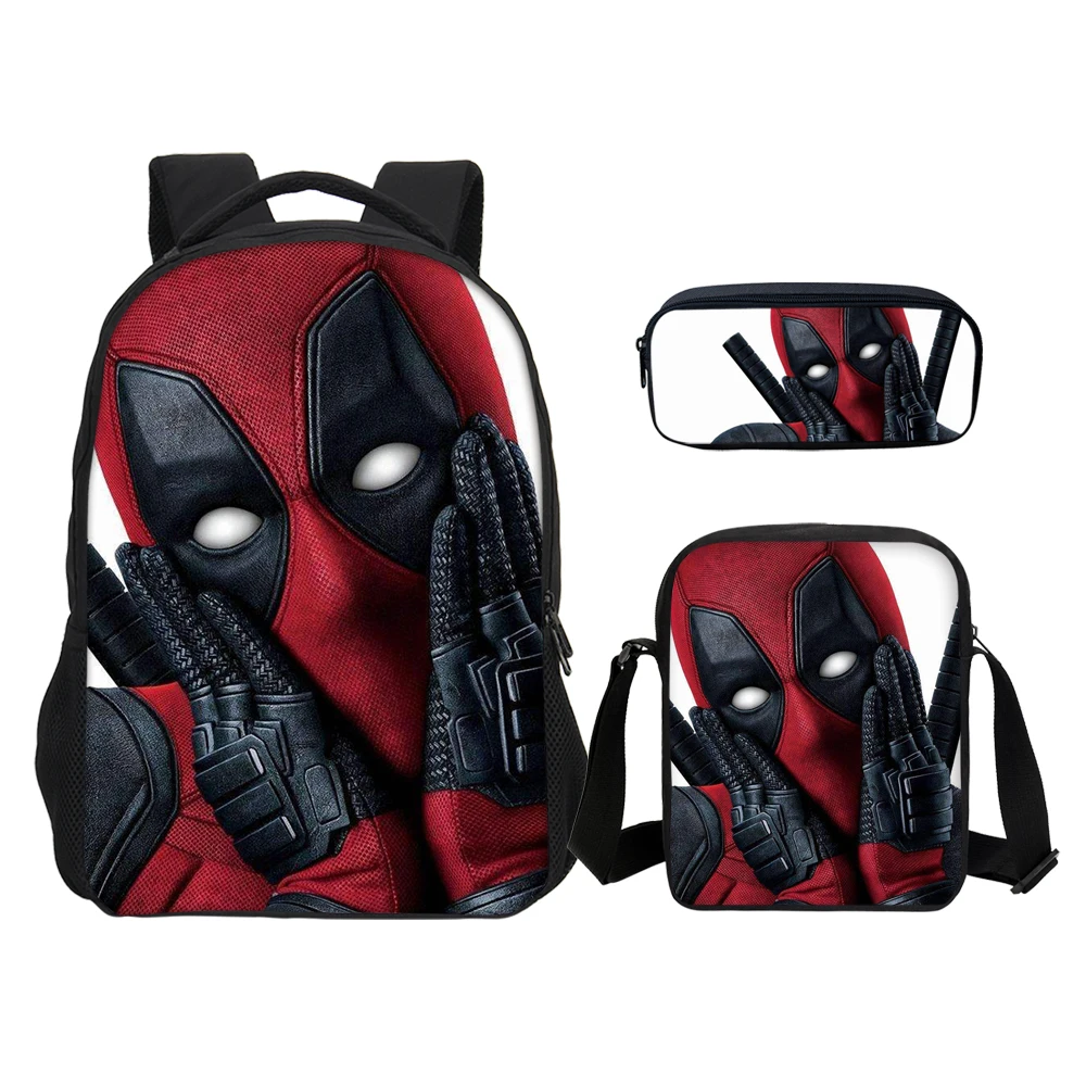 

Hynes Eagle Design Marvel Deadpool 2 Prints Backpack For Boys Girls School Bag Fashion 3Pcs/Set Bookbag Children Mochila Escolar