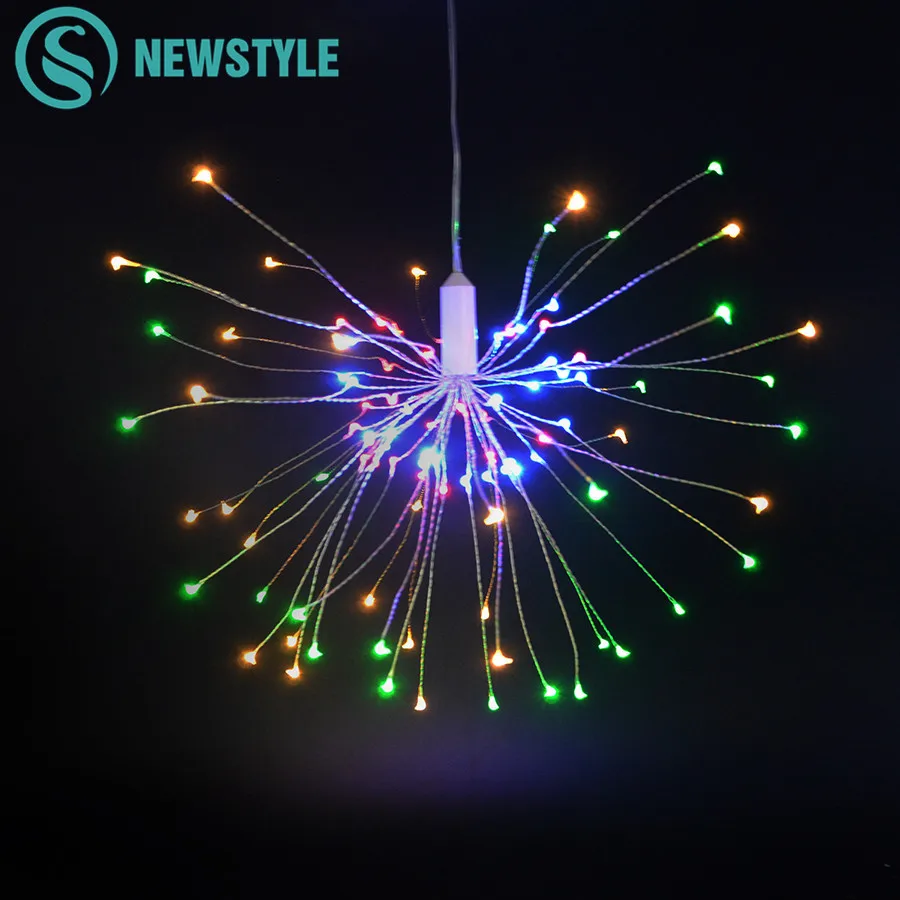

Holiday Lighting LED Hanging Starburst Firework Light Fairy String Light Battery Operated with Remote Control for Wedding Decor