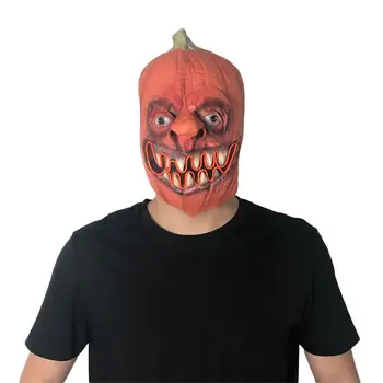 

Ghost Festival Pumpkin Shape With Lamp Cap Mask Halloween Latex Dress Up Helmet Dress Party Party Supplies For Adult