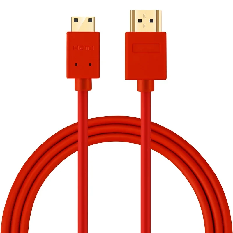 Высокоскоростной HDMI кабель Lungfish для мини-hdmi кабеля(1 м 1,5 м 2 м 3 м 5 м) поддерживает разрешение 3D и 4 K, Ethernet, 1080P и возврат звука - Цвет: Красный