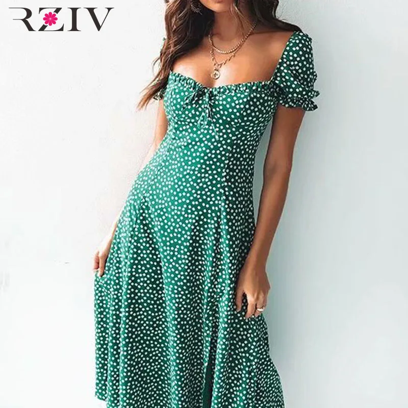 

RZIV Bow-tie decorative flower print summer female dress backless dress Vestidos
