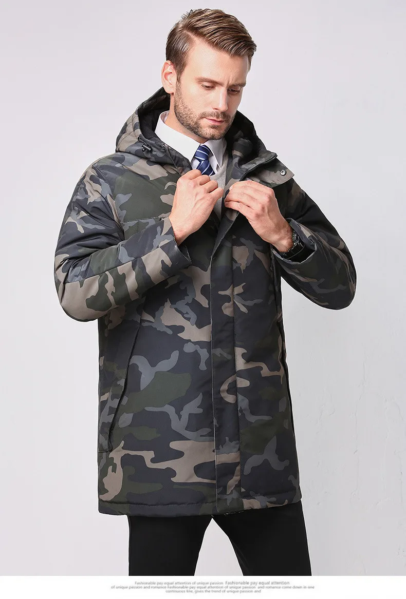 Fashion Winter Jackets Men's Warm Down Coat Parka Thickening Rabbit hair Liner Detachable Turtleneck Windproof Concise  (9)