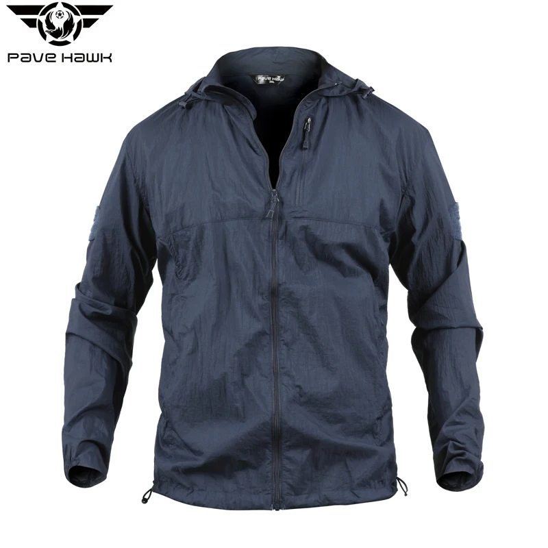 

2019 Men Summer Quick Dry Waterproof Lightweight Tactical Skin Tactical Jacket Breathable Military Hooded Windbreaker Rain Coat