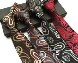 Высокое качество полиэстер шелк мужская мода галстук мода 8 см широкий высокий уток деловой Галстук Пейсли Вышитые Мужской костюм галстук