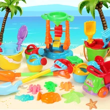 Пляжные игры с песком игрушки Набор Дети Ведёрко для морского побережья лопата грабли набор играть игрушка копания лопатка для песка инструмент подарки, произвольный цвет