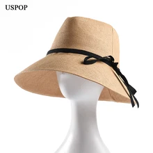 USPOP 2019 new women straw hat summer natural straw sun hat women straw jazz hat bow-knot wide brim beach hat USPOP 2019 new women straw hat summer natural straw sun hat women straw jazz hat bow-knot wide brim beach hat