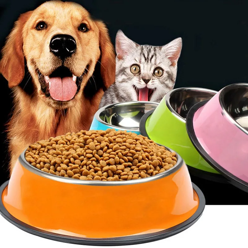 

Pet Dogs Basic Bowls Feeder Environment friendly Durable Stainless Steel Food Water Bowl for Pet Puppy Cats