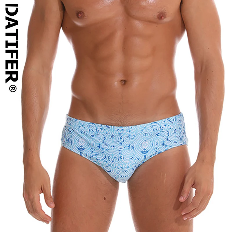 

Datifer Brand Men Swim Brief 2019 Printing Swimsuit Male Swimwear Sexy Low Boxers Removetable Pad YK033 Size XXL
