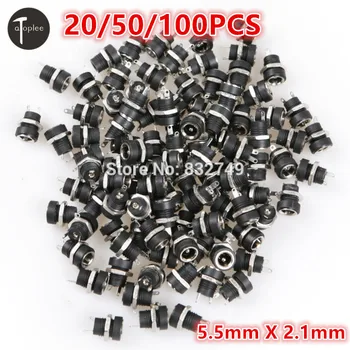 

20/50/100PCS 2 Terminal DC12V Socket Outlet Charge Power Supply Jack 5.5X 2.1mm DC Socket Charge Power Supply Jack