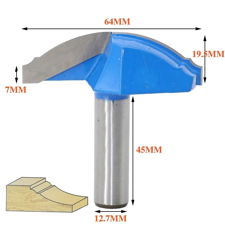 1 pc 1/2" Shank Woodworking Door Frame Router Bits for wood carbide lassical door cabinet bits Engraving Milling Cutter