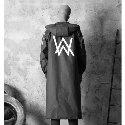LOMAIYI Мужская водонепроницаемая куртка, Мужская дышащая дождевик, мужской модный длинный Тренч, мужские черные куртки с буквенным принтом, AM364 - Цвет: allen walker