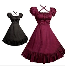 Beautiful Gothic Lolita Dress Short-sleeve Shirt Dress for Women Cosplay Costumes Retro Dresses Customized