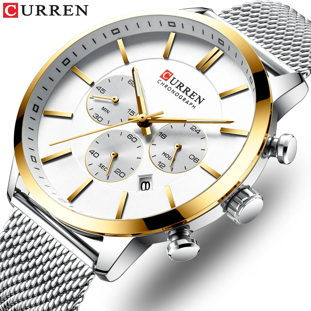 Preise Relogio Masculino CURREN Männer Uhren Zu Luxus Marke Business Stahl Quarzuhr Casual Wasserdichte Männliche Armbanduhr Chronograph