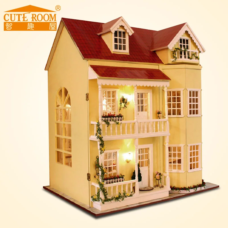 

Diy Kit Dollhouse Toy Miniature Scale Model Puzzle Wooden Doll House,unique Big Size House Toy With Furnitures For New Year Gift