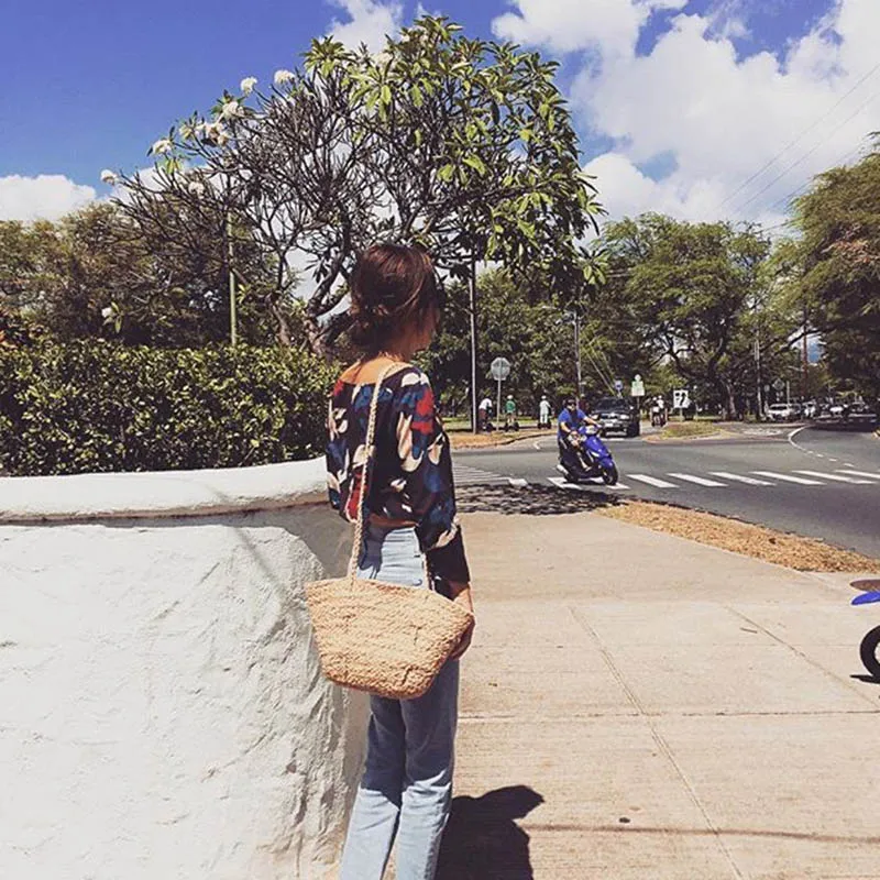 Women Straw Bags Female Summer Beach Shoulder Bag Lady Large Capacity Vintage Weave Bag High Quality Crossbody Basket Bag SS0390 (3)