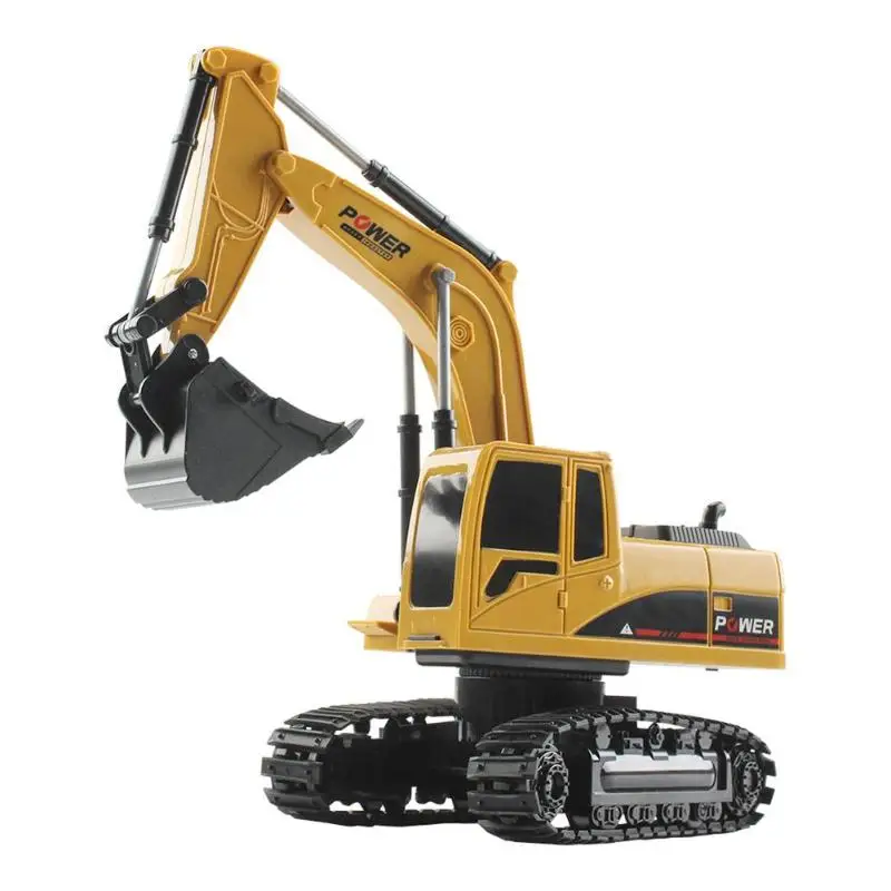 

1:24 Children Simulation Crawler Tractor Toys ABS Rotating Excavator Remote Control Toy Kids 5 Channel RC Truck Model Boys Gift