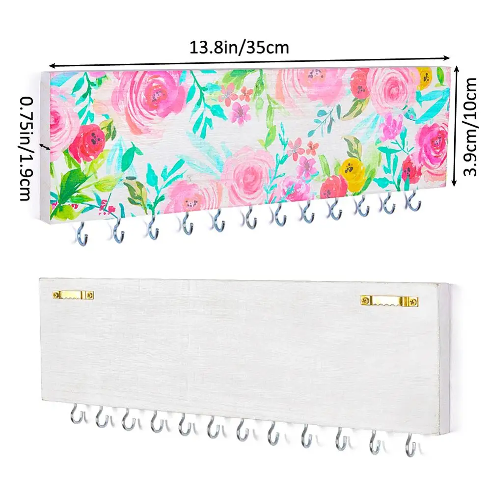 12 Hooks Unicorn Wood Decorative Wall Hooks For Hanger Wooden Storage Rack Organizer For Baby Clothes Toys  Kids Room Home Decor