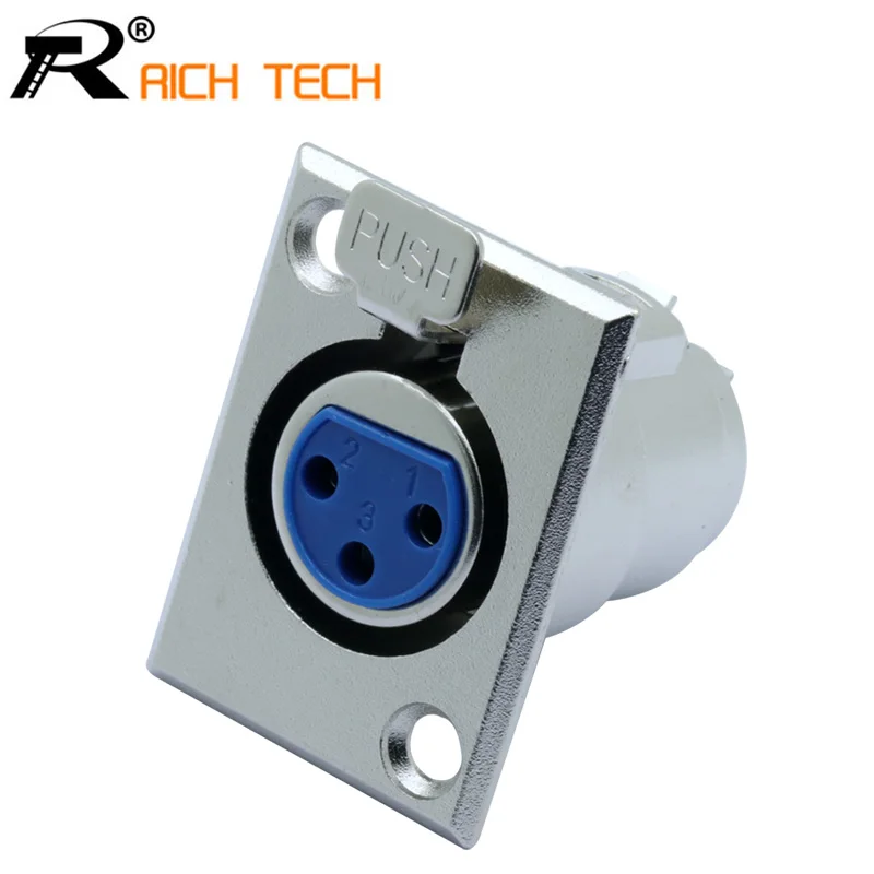 10pcs lot Female XLR Connector 3 Pin XLR Panel Mount Nickel Plated