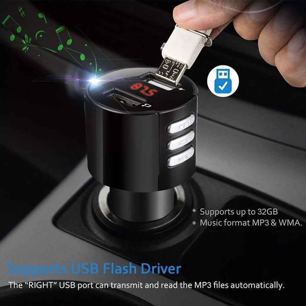 

Bluetooth Car FM Transmitter Wireless Radio Adapter USB Charger Mp3 Player Car MP3 Player 3.0#