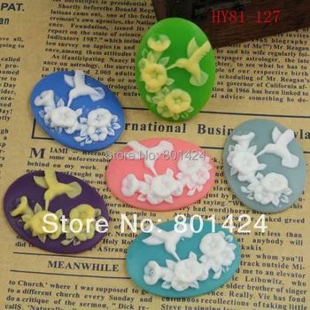 

free shipping 10pcs 81-127 crafts and scrapbooking bird style flat back Resin Cab Cabochon for craft accessories cameo setting