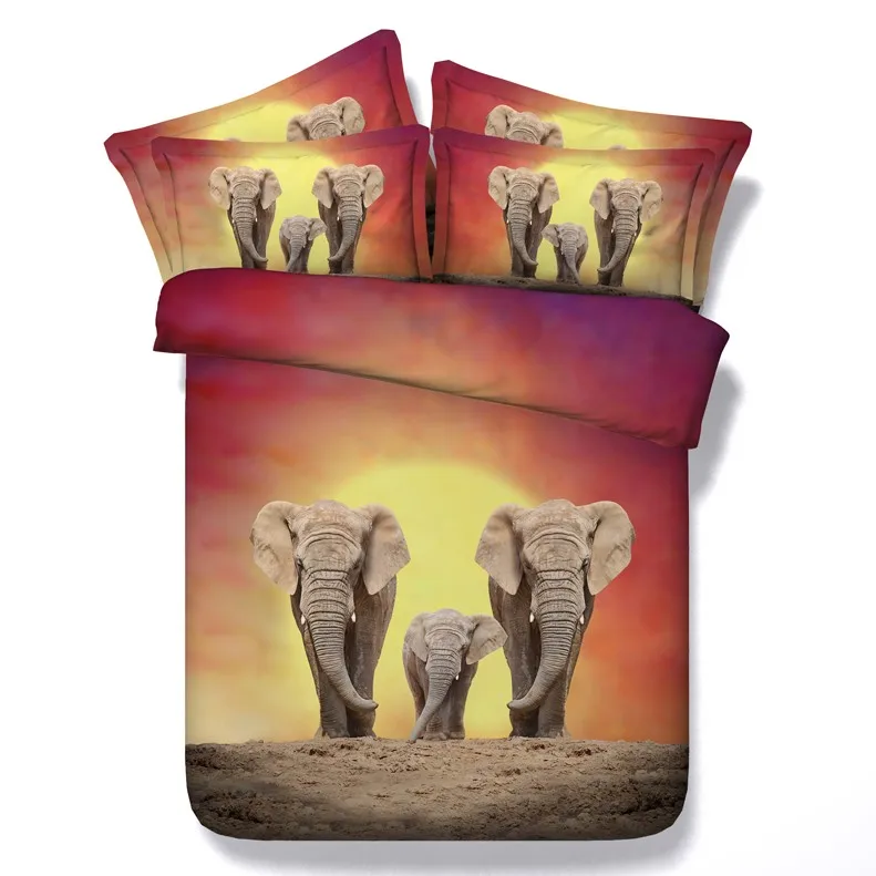 

3D Elephant comforter set bedding for adults quilt doona duvet cover bedspreads bed sheet linen super king size queen twin 5PCS