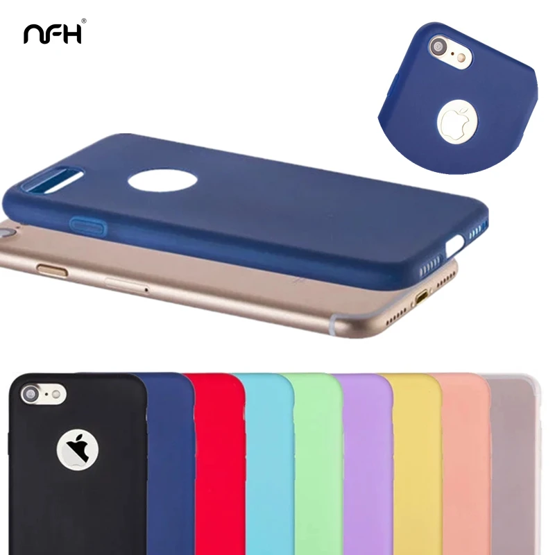 

Original Soft Silicone Case for iPhone 6 S 6S 7 8 Plus 5 5S X 10 XR XS Max 6Plus 6SPlus 7Plus Cute Candy Anti-knock rubber Cover