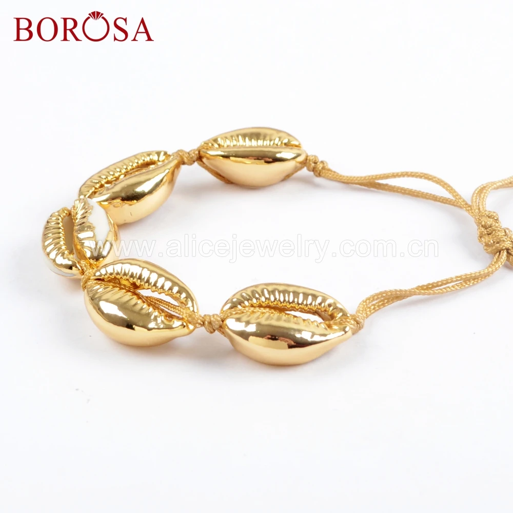 BOROSA 5/10 шт ручной работы пять полностью золотых цветов натуральный Каури