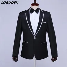 Мужские Свадебный костюм Куртки жениха платье бар вечерние певец производительность хост пальто церемониймейстер сценический костюм верхняя одежда