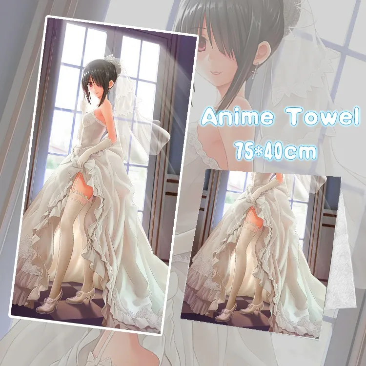 

Date A Live Kurumi Wedding Dress Anime Bath Shower Beach Towel Large Small Towel 75x40/150x70cm Microfiber Fabric