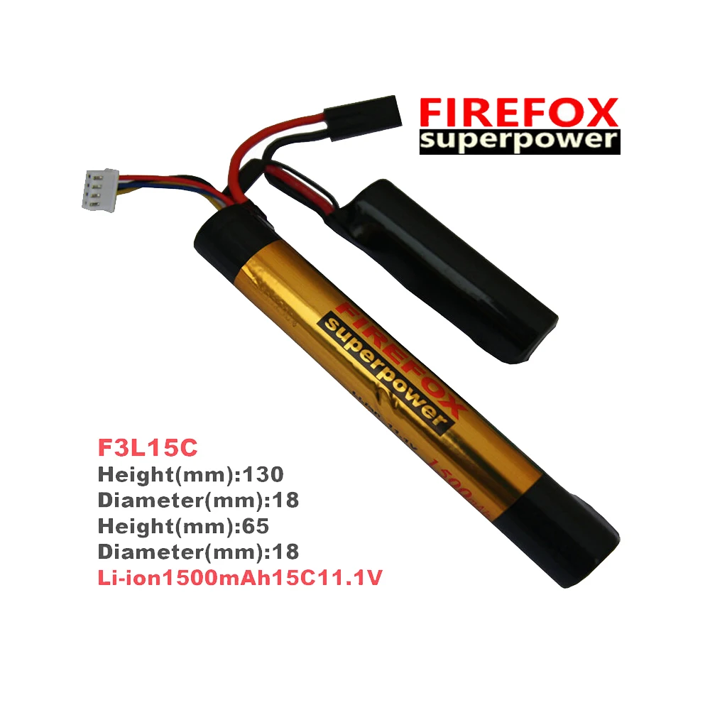 

1pcs 100% Orginal FireFox 11.1V 1500mAh 15C Li Po AEG Airsoft Battery F3L15C