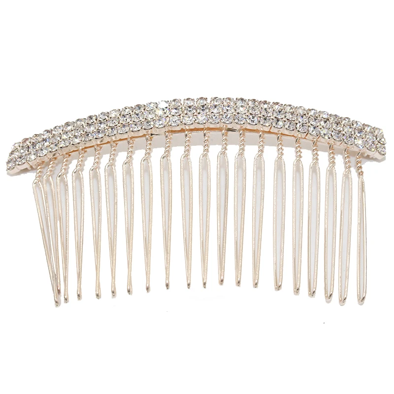 

Full Fancy Shiny Crystal Crown Bow Knot Leaf Flower Metallic Golden Hair Comb for Women Hair Jewelry 12 Kinds