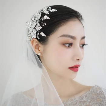 

Jonnafe Gorgeous Silver Color Rhinestone Bridal Hair Clip Comb Hand wired Wedding Hair Oranment Accessories Women Barrettes