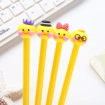 

Cute cartoon little duck shape gel pen office signature neutral pen student writing pen Black Pen core Stationery Supplies
