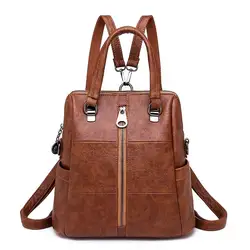2019 женские многофункциональные кожаные рюкзаки высокого качества винтажная сумка на плечо женский рюкзак для девочки Sac Dos школьный рюкзак