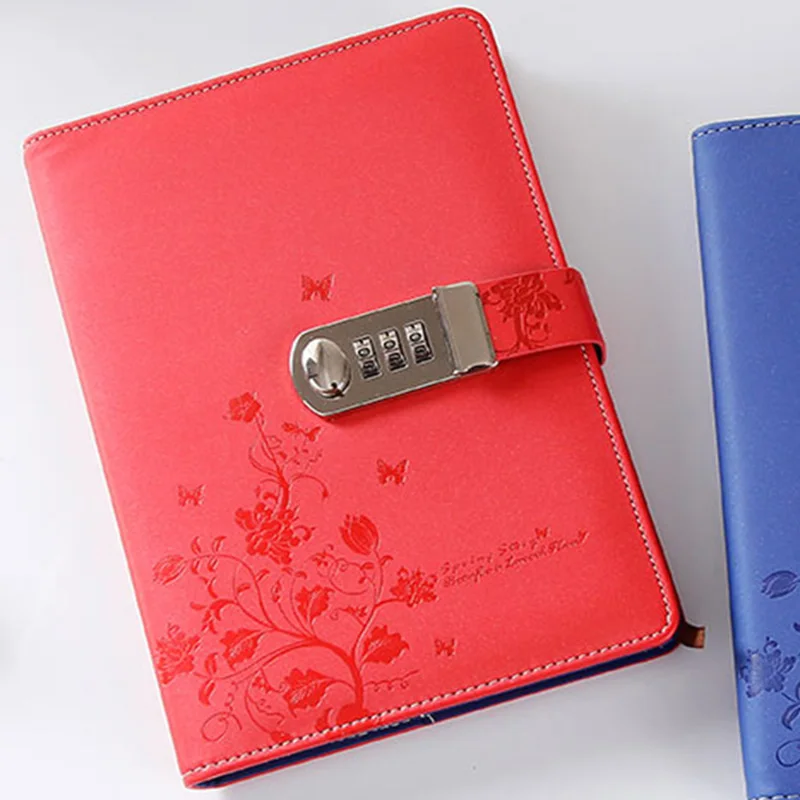 

High-end Password Lock Notebook Protection Thicken Coloring PU Cover Notebook School Office Supplies Wholesale