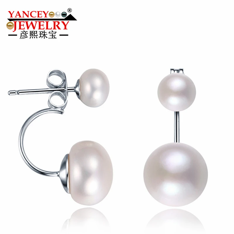 AAA level 2017 NEW freshwater pearl Drop Earrings 8 11MM white Wedding font b Jewelry b
