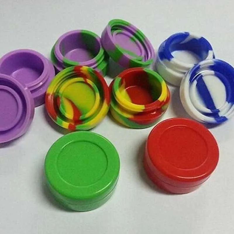 1pcs 3ml/5ml Nonstick Silicone Container Non-stick Oil Wax Jar Dab Storage Box silicone jar 2019 new