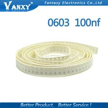 100 шт. 100NF X7R ошибка 10% с алюминиевой крышкой, 50В 0603 104 SMD толстая пленка Бескорпусные Многослойные Керамика конденсатор с алюминиевой крышкой