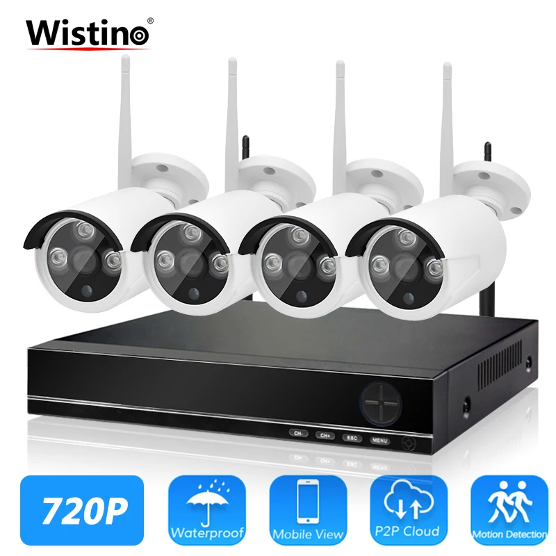 CCTV Security System Kit HD 720P 4CH NVR Kit 4PCS WIFI IP Camera P2P