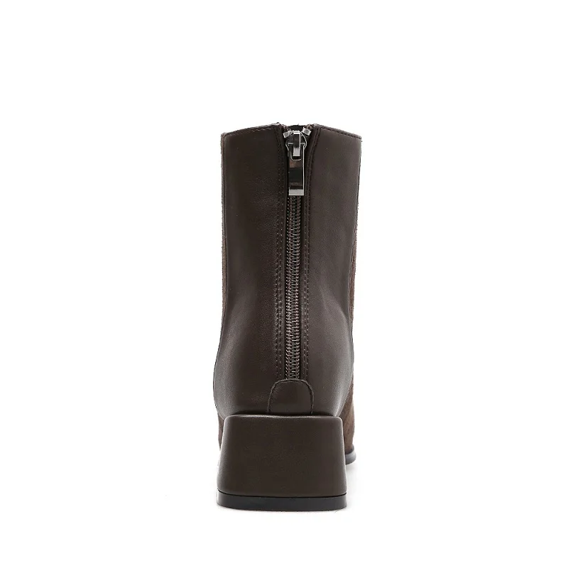 Samt Wintermuster Brwon Plus Hausschuhe 0121 Wildstiefel Rundkopf Martin Damen 2018 Explosion Qhsrtd