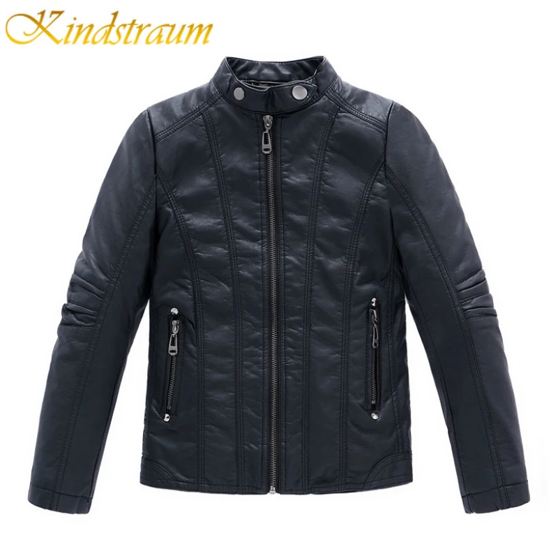 Kindstraum 2017 New Fashion Kids Faux Leather Jackets Boys Kid Clothes Spring Fall Children Fashion Coats