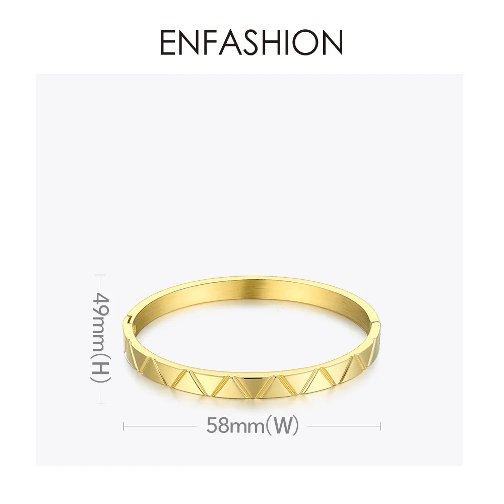 ENFASHION браслеты-манжеты из нержавеющей стали, браслеты для женщин, золотой цвет, простой Викинг панк браслет, модное ювелирное изделие BD192009