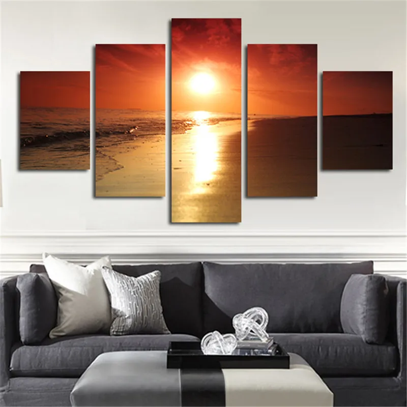 2016 No Framed Wall Painting Landscape Sunrise Beach
