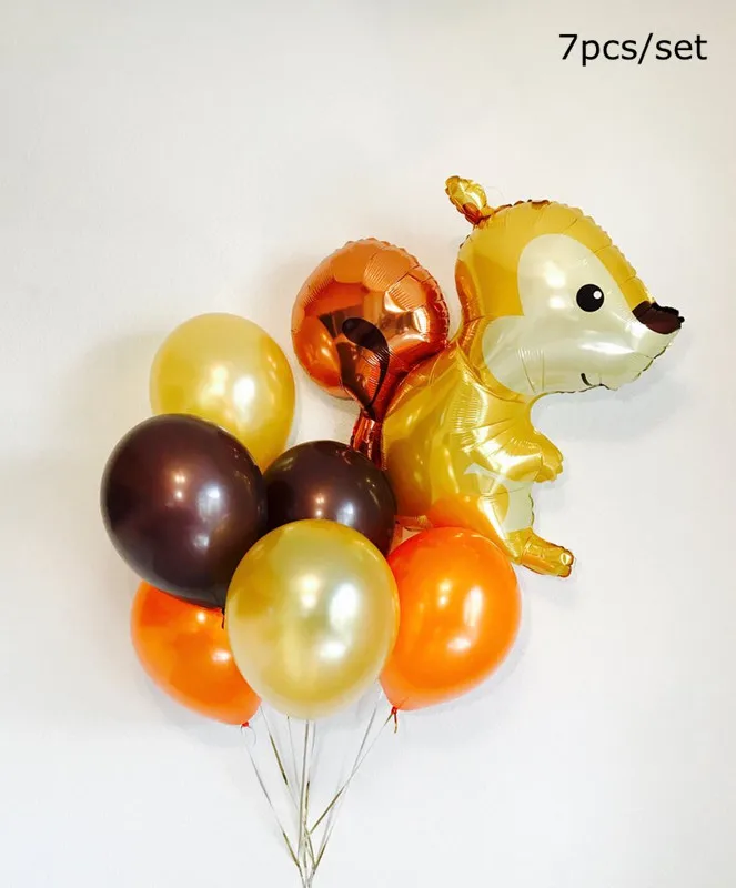 Вечерние декоративные воздушные шарики в виде животных енота, лисы, баллон гелия, украшения для вечеринки в честь Дня Рождения - Цвет: set 7