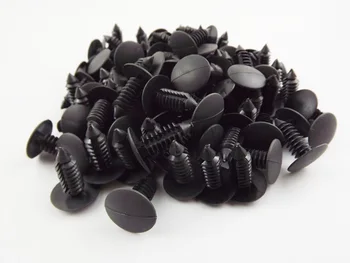 

Black Plastic Rivets Fasteners 8mm Dia Hole Car Exterior Bumper Fender 100X