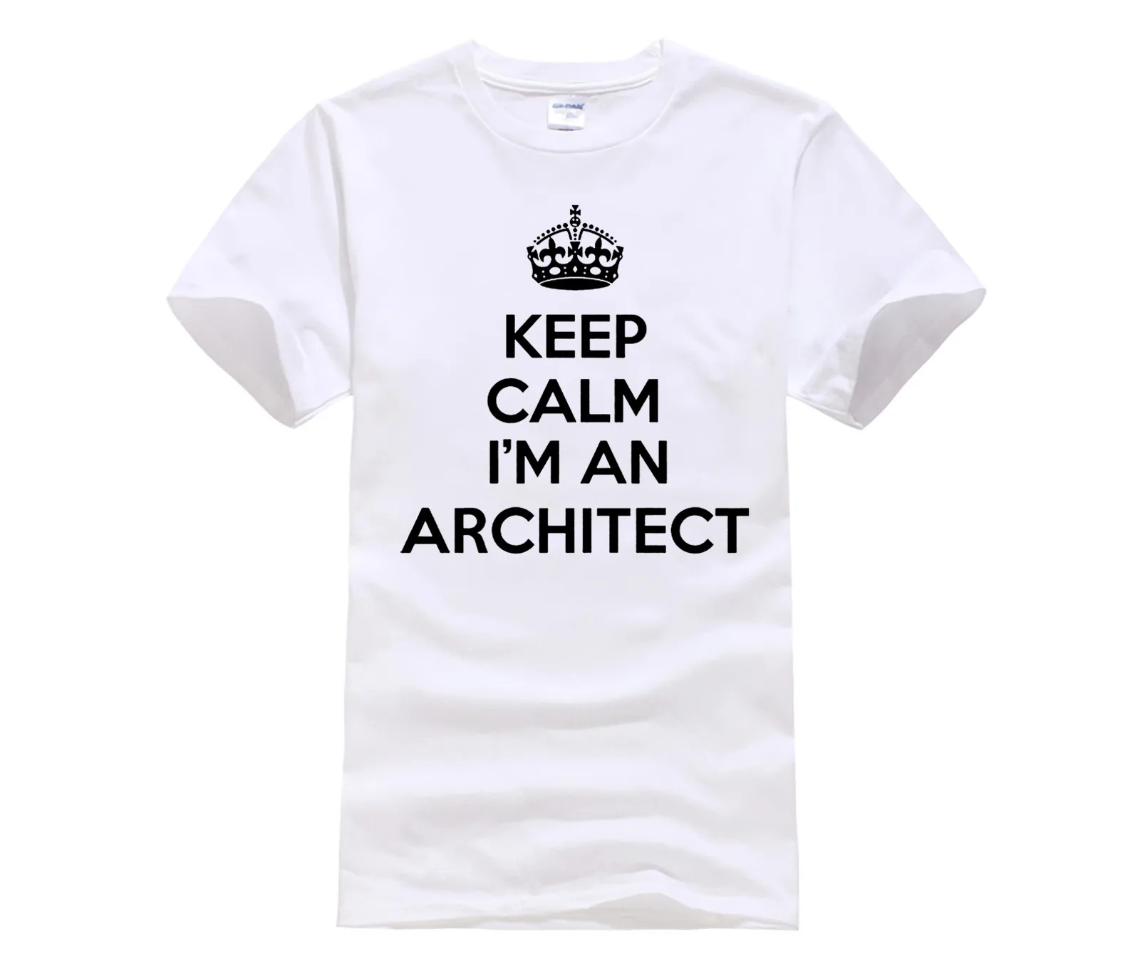 

Phiking Company T Shirt Design Keep Calm I'M An Architect Engineering Buildings Funny Comfort Soft O Neck Short Sleeve Shirt